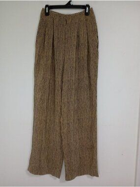 Linda Allard Ellen Tracy Petite Silk Striped Wide-Leg Pants Size 4 Womens
